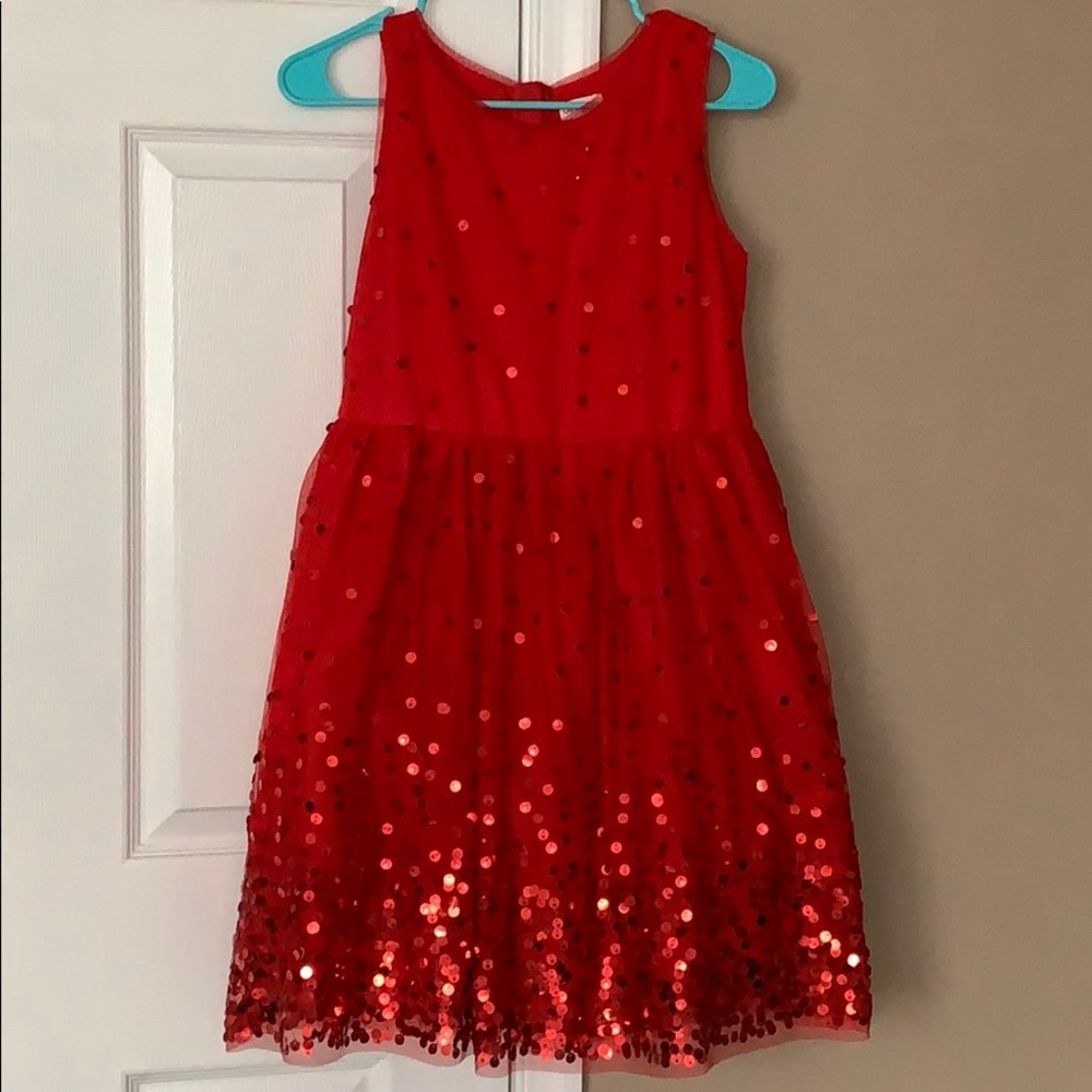 Red sequin dress